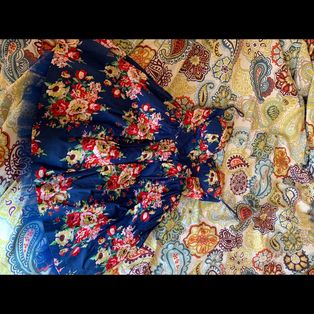 Floral mini puffer dress
